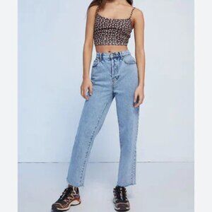 PacSun medium blue high waist, straight leg, button fly women's jeans size 24